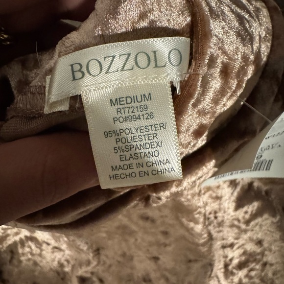 Bozzolo Velvet Long Sleeve Bodysuit in Brown - Picture 4 of 4